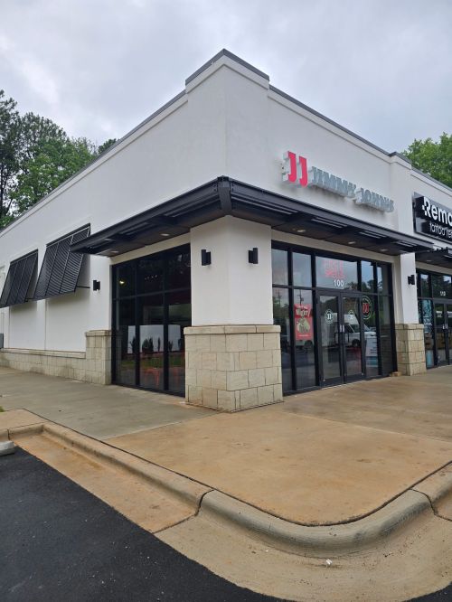 exterior of new Jimmy John's location after relocation in Raleigh, NC